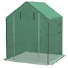 Telo Copertura per Serra in PE con Porta a Cerniera e Finestre 140x143 H190cm Verde