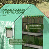 Telo Copertura per Serra in PE con Porta a Cerniera e Finestre 140x143 H190cm Verde