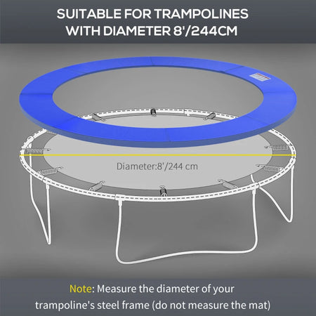 Protezione Copertura Imbottita Bordo Trampolino Elastico 244 cm in PVC