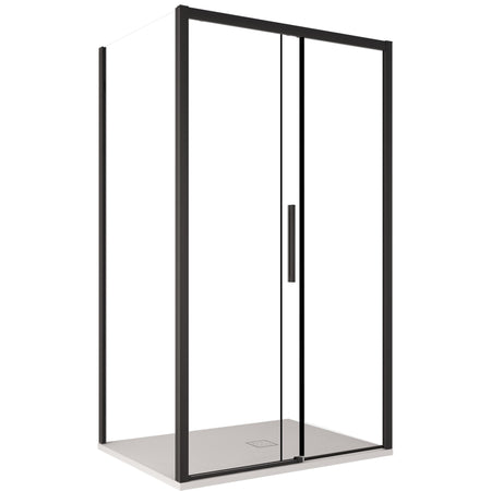 Box doccia due lati con profili neri scorrevole cristallo 6mm h195 LAGOA DUO
