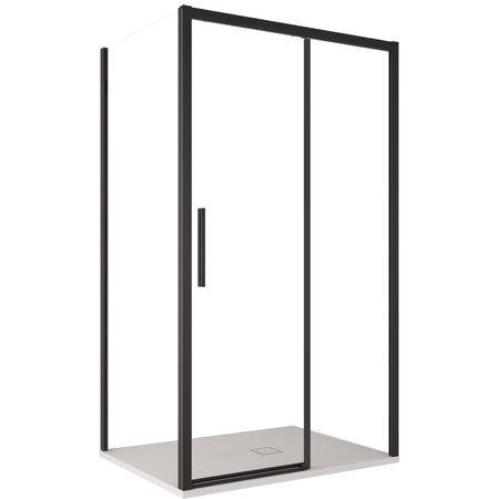 Box doccia due lati con profili neri scorrevole cristallo 6mm h195 LAGOA DUO