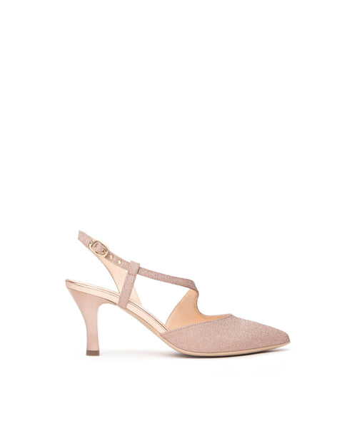 Nero Giardini slingback in tessuto glitter col.carne E507010DE631