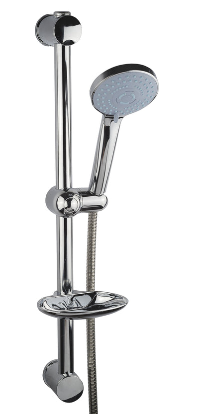 Asta saliscendi doccia cromato con mensola e doccetta