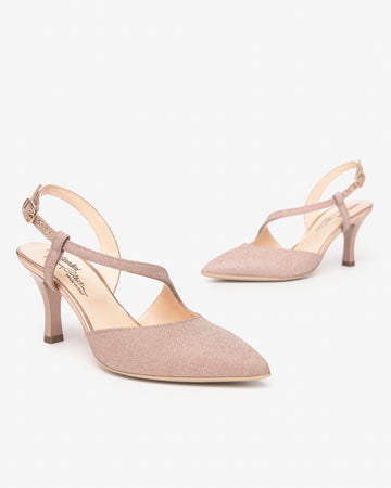 Nero Giardini slingback in tessuto glitter col.carne E507010DE631