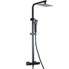 Colonna doccia nera opaca con Miscelatore Termostatico a due vie 20x20 Este Black