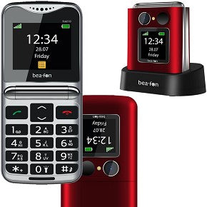 Cellulare Beafon Fold 10 rosso- tasto SOS - tasti grandi - doppio display - suonerie forti