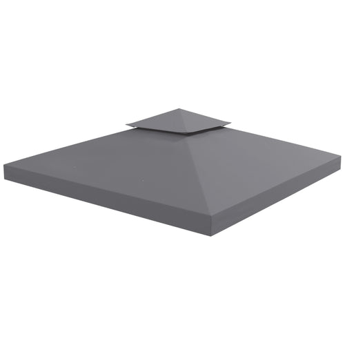 Copertura Telo Ricambio per Gazebo 3x3 MT Grigio Impermeabile Anti UV 2Livelli