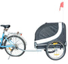 Rimorchio per Animali Domestici Pieghevole da Bicicletta bianco e nero 130x90x110cm