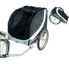 Rimorchio per Animali Domestici Pieghevole da Bicicletta bianco e nero 130x90x110cm