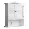 Pensile Armadietto 60x20 H 70cm in Legno mdf Bianco Bagno Cucina Ufficio Salvaspazio