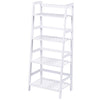 Scaffale Libreria 4 Ripiani in Legno di Bambu 48x32 H116cm Casa Ufficio Terrazzo