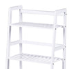 Scaffale Libreria 4 Ripiani in Legno di Bambu 48x32 H116cm Casa Ufficio Terrazzo