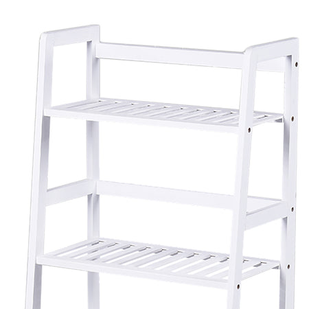 Scaffale Libreria 4 Ripiani in Legno di Bambu 48x32 H116cm Casa Ufficio Terrazzo