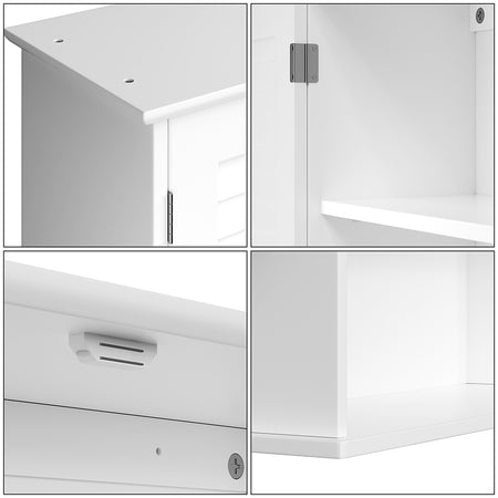 Pensile Armadietto 60x20 H 70cm in Legno mdf Bianco Bagno Cucina Ufficio Salvaspazio