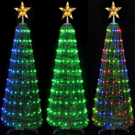 Albero di Natale 70x210 cm Pieghevole con 342 LEd RGB Smart e Controllo App