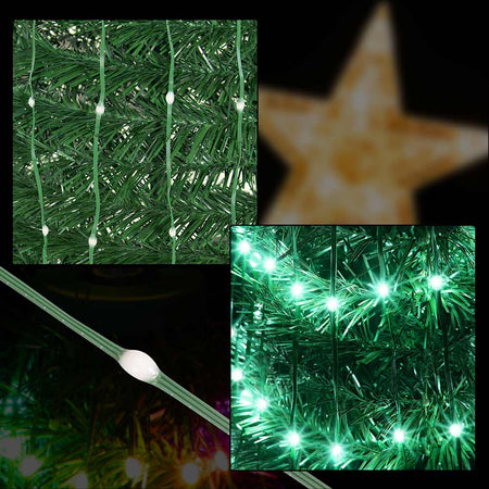 Albero di Natale 70x210 cm Pieghevole con 342 LEd RGB Smart e Controllo App