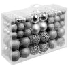 Confezione 100 Palline Natale 3 4 6 cm Silver Addobbi Albero Interne Esterne