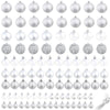 Confezione 100 Palline Natale 3 4 6 cm Silver Addobbi Albero Interne Esterne