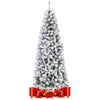 Albero Slim di Natale Super Folto Salvaspazio Innevato 80 x H 180 cm Verde Bianco