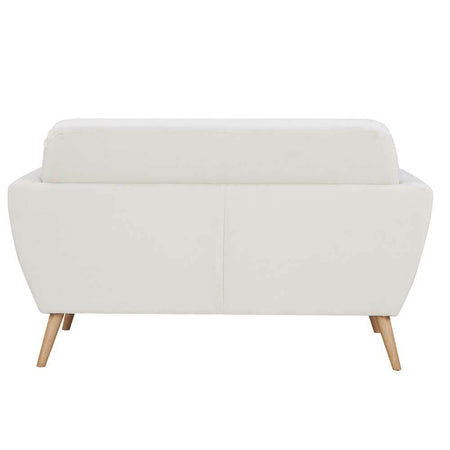 Divano 2 Posti in Tessuto Imbottito con Braccioli Bottoni 150x80x86 cm Beige