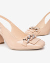 Nero Giardini slingback in vernice col. cipria con accessorio E509490D614