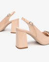 Nero Giardini slingback in vernice col. cipria con accessorio E509490D614