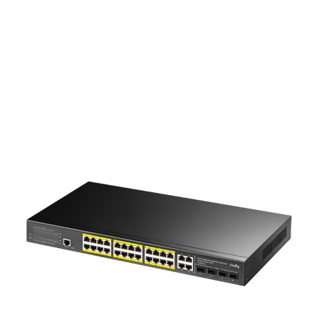 Switch Gigabit PoE+ a 24 porte con 4 porte Gigabit Combo, GS2028PS4