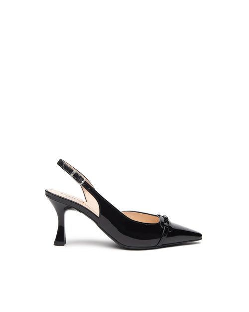 Nero Giardini slingback in vernice nero con accessorio E512230DE100