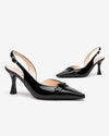 Nero Giardini slingback in vernice nero con accessorio E512230DE100