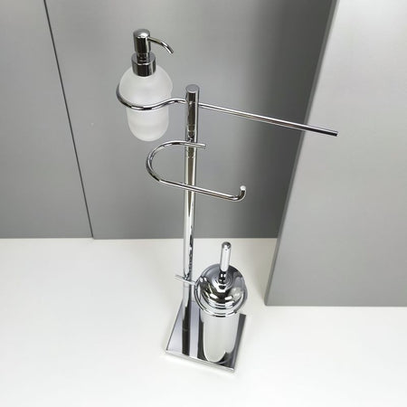 Piantana bagno water bidet orientabile in ottone cromato base rettangolare cm 13 x 15 - piantana bagno