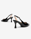 Nero Giardini slingback in vernice nero con accessorio E512230DE100