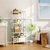 Scaffale Libreria 4 Ripiani in Legno di Bambu 48x32 H116cm Casa Ufficio Terrazzo
