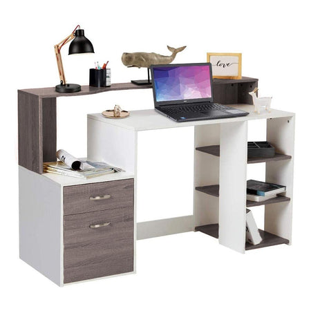 Scrivania con Cassettiera Libreria Porta Stampante Tavolo Computer Ufficio Casa Moderno