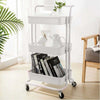 Carrello Trolley Cucina 4ruote 3 Ripiani in Metallo 43x36 H85 Salvaspazio Bianco