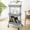 Carrello Trolley Cucina 4ruote 3 Ripiani in Metallo 43x36 H85 Salvaspazio Grigio