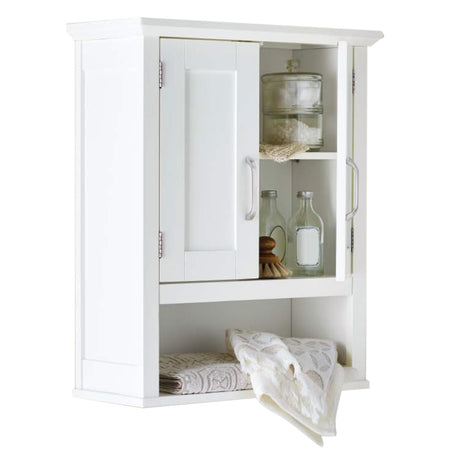 Pensile Armadietto 53x21.5 H 63.5cm in Legno mdf Bianco Bagno Cucina Ufficio