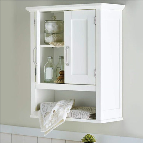 Pensile Armadietto 53x21.5 H 63.5cm in Legno mdf Bianco Bagno Cucina Ufficio