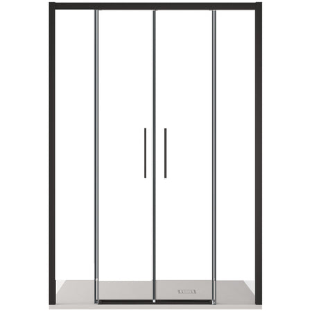 Porta doccia scorrevole con profili neri ingresso centrale 6mm h195 anticalcare LAGOA