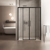Porta doccia scorrevole con profili neri ingresso centrale 6mm h195 anticalcare LAGOA