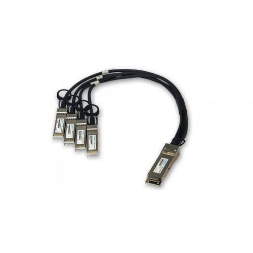 ATGBICS DAC-QSFP-4SFP10G-1M-AT cavo InfiniBand e in fibra ottica QSFP+ 4x SFP+ Nero (Universally Coded MSA compliant Direct Attach Copper Breakout Cable 40GBase-CU QSFP+ to 4x10GBase-CU SFP+ [Passive