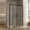 Box doccia due lati con profili neri ingresso centrale LAGOA-DUO