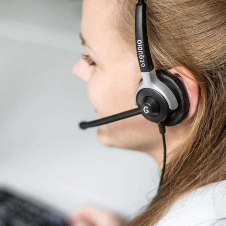 GEQUDIO WA9006 cuffia e auricolare Cablato A Padiglione Ufficio Nero (WA9006)