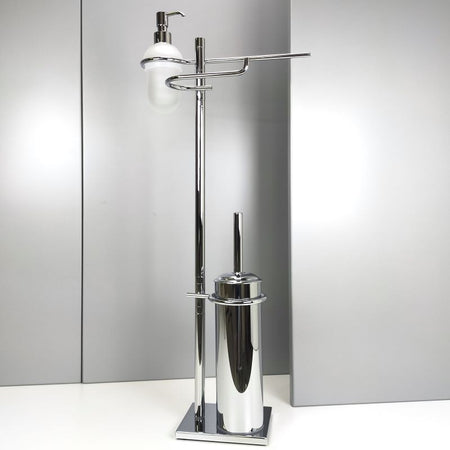 Piantana bagno water bidet orientabile in ottone cromato base rettangolare cm 13 x 15 - piantana bagno