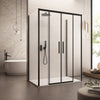 Box doccia tre lati con profili neri scorrevole cristallo 6mm h195 LAGOA-TRIO