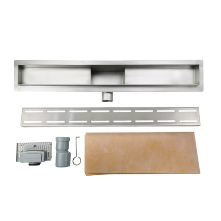 Canalina di scarico bagno con griglia con linee