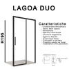 Box doccia due lati con profili neri scorrevole cristallo 6mm h195 LAGOA DUO