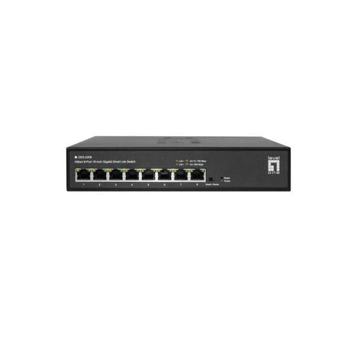 Livello Uno Hilbert 10? Switch Gigabit Smart Lite a 8 porte, 8 x Gigabit RJ45 (10/100/1000), gestito, L2, Gigabit Ethernet (10/100/1000), full duplex, installazione in rack