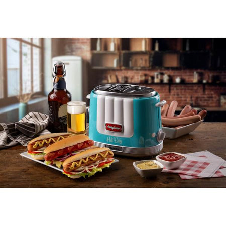 ARIETE HOT DOG MAKER (PARTY TIME) (CELESTE) (0206/01) - CUOCI WURSTEL - SCALDA PANINI - 5 LIVELLI DI COTTURA - 650W