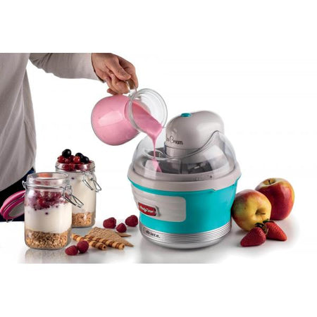 ARIETE ICE CREAM MAKER PARTY TIME (0643/01) - GELATIERA - CESTELLO REFRIGERANTE DOPPIO ISOLAMENTO - 12W - CELESTE