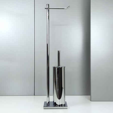 Piantana bagno water ottone cromato base rettangolare - piantana bagno